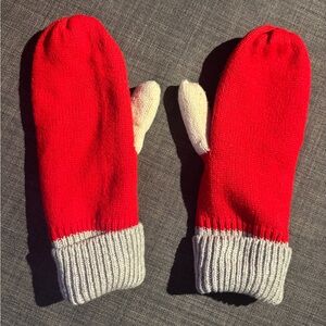 Indigo Sherpa Lined Knit Mittens